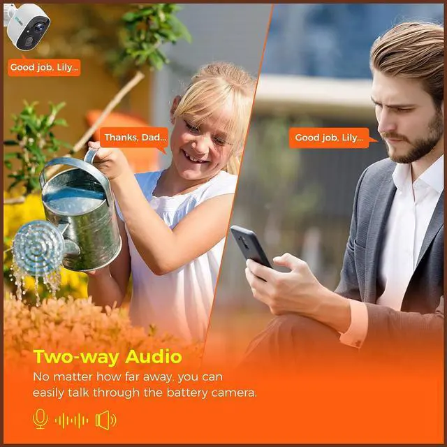 Alt view image 3 of 7 - 2CG6 Solar Security Camera Wireless Outdoor,Battery Powered,Easy to Setup,PIR Motion Detection,Two Way Audio, Audible Flashlight Siren,2.4GHz Wi-Fi Color Night Vision, 180 Days Exchange Policy