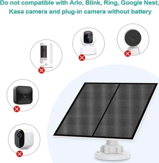 Alt view image 3 of 7 - Solar Panel for Security Camera, 5W USB Solar Panel for Micro USB and USB-C Port Outdoor Rechargeable Battery Camera, Solar Panels with 9.8ft Cable, Adjustable Wall Mount, IP65 Waterproof, 2 Pack