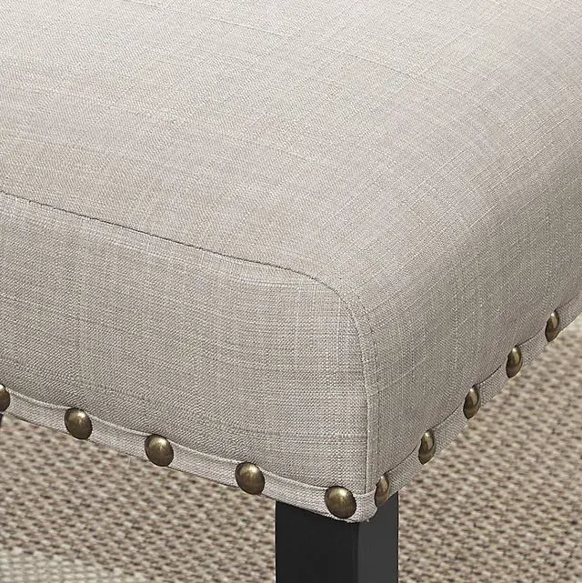 Alt view image 4 of 6 - Biony Tan Fabric Counter Height Stools with Nailhead Trim, Set of 2