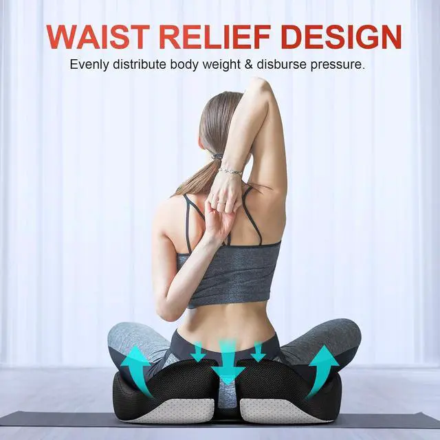 Alt view image 7 of 7 - Benazcap X Large Memory Seat Cushion for Office Chair Ergonomic Cushions Butt Pillow for Pressure Relief Sciatica & Pain Relief Memory Foam for Long Sitting for Gaming Chair and Car Seat