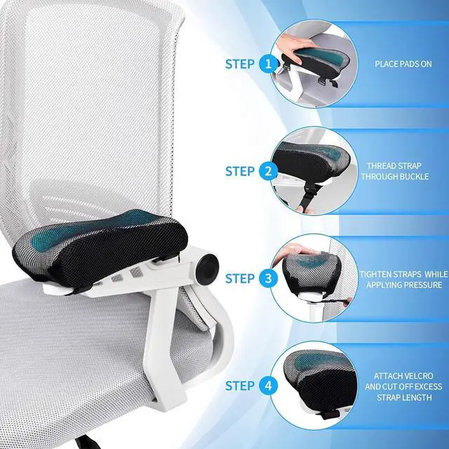 Alt view image 4 of 7 - BEAUTRIP Ergonomic Armrest Pads- Office Chair Arm Rest Cover Pillow - Elbow Support Cushion for Computer, Gaming and Desk Chairs (Set of 2, Mesh Cover)