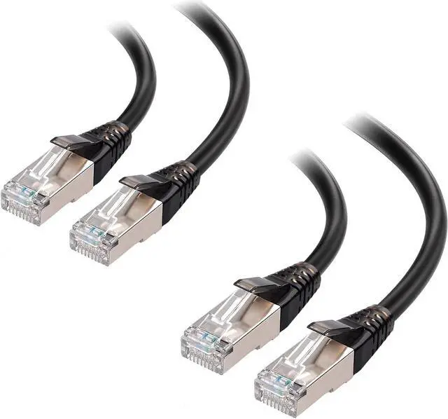 Main image of Cable Matters 2-Pack, 40Gbps Shielded Short Cat 8 Ethernet Cable 10ft/3m in Black (2000 Mhz Category 8 Ethernet Cable, Cat8 Internet Cable, Gaming Ethernet Cable, LAN Cable Cat 8) - 10 Feet/3 m