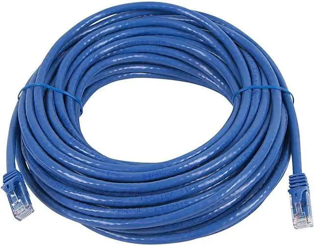Alt view image 2 of 3 - Monoprice Cat5e Ethernet Patch Cable - 30 Feet - Blue | Network Internet Cord - Snagless RJ45, Stranded, 350Mhz, UTP, Pure Bare Copper Wire, 24AWG - Flexboot Series