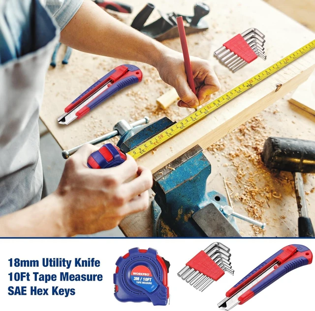 Alt view image 4 of 7 - WORKPRO Home Tool Kit, 100-Piece Kitchen Drawer Household Hand Tool Set with Easy Carrying Pouch