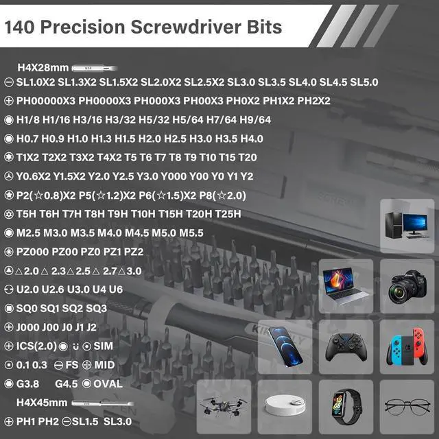 Alt view image 4 of 6 - KIROGILY Precision Screwdriver Set, 154 in 1 Small Screwdriver Set, Mini Screwdriver Magnetic Repair Tool Kit for Electronics Computer PC Laptop MacBook iPhone RC PS4 PS5 Nintendo XboxBlue