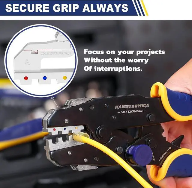 Alt view image 4 of 6 - 8PCS Rapid Replace Ratchet Crimping Tool Set with Pressure Regulating, Automatic Wire Stripper Heat Shrink, Non-Insulated, Open Barrel, Solar, Ferrule Connectors
