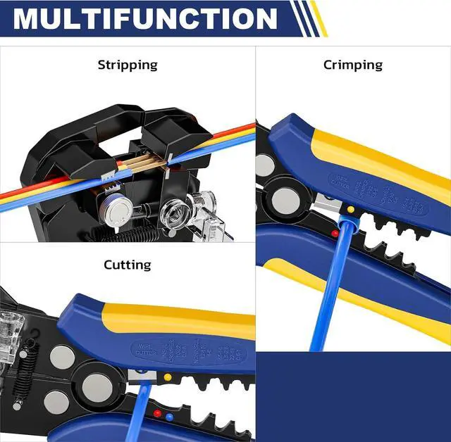 Alt view image 6 of 6 - 8PCS Rapid Replace Ratchet Crimping Tool Set with Pressure Regulating, Automatic Wire Stripper Heat Shrink, Non-Insulated, Open Barrel, Solar, Ferrule Connectors