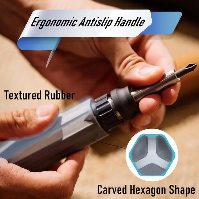 Alt view image 5 of 7 - Steinwhale 32 in 1 Ratchet Screwdriver Set with Push-Eject Extension Rod, 48-Tooth Gear Ratchet, Antislip Soft Handle, Magnetic Bit Holder, 30pcs S2 Steel Bits, Excellent Handling and Versatile Use