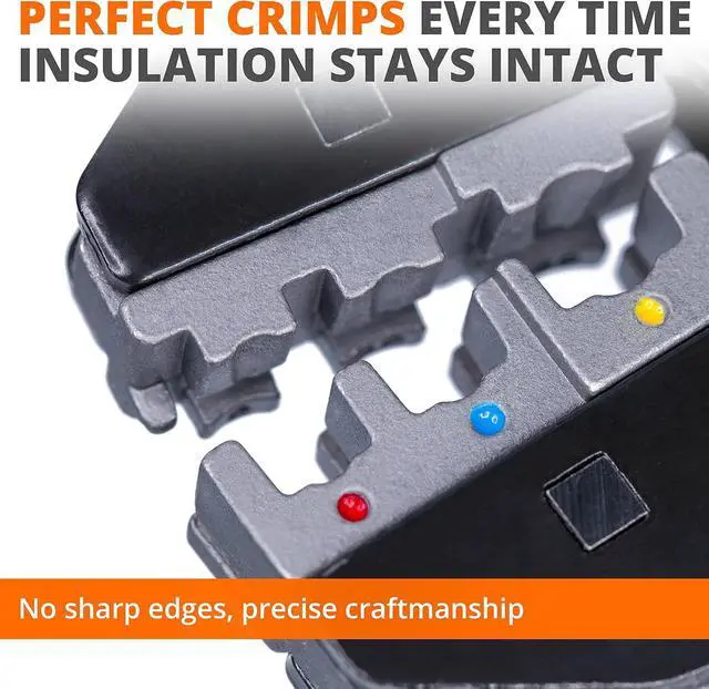 Alt view image 4 of 7 - Crimping Tool Set 8 PCS - Ratcheting Wire Crimper - Heat Shrink, Non-Insulated, Open Barrel, Flag, Ferrule Connectors