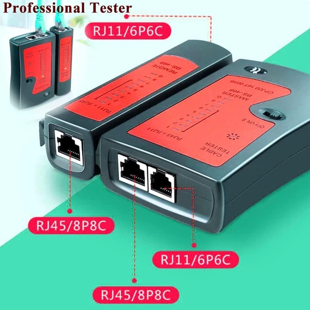 Alt view image 4 of 6 - LEATBUY RJ45 Crimp Tool Set Cat5/Cat5e/Cat6 Crimping Tool for RJ11/RJ12 Pass Through for Regular End-Pass-Through with 50PCS Connectors, 50PCS Covers Network Wire Stripper Kit (Black)