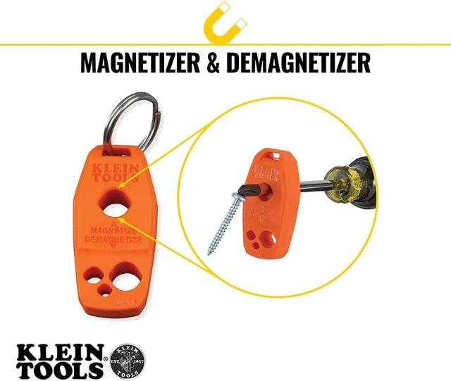 Alt view image 2 of 6 - Klein Tools 85148 Screwdriver Set with Magnetizer/Demagnetizer for Magnetic Tips Flathead and Phillips Home Improvement 9-Piece