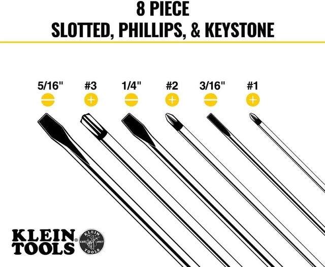 Alt view image 3 of 6 - Klein Tools 85148 Screwdriver Set with Magnetizer/Demagnetizer for Magnetic Tips Flathead and Phillips Home Improvement 9-Piece