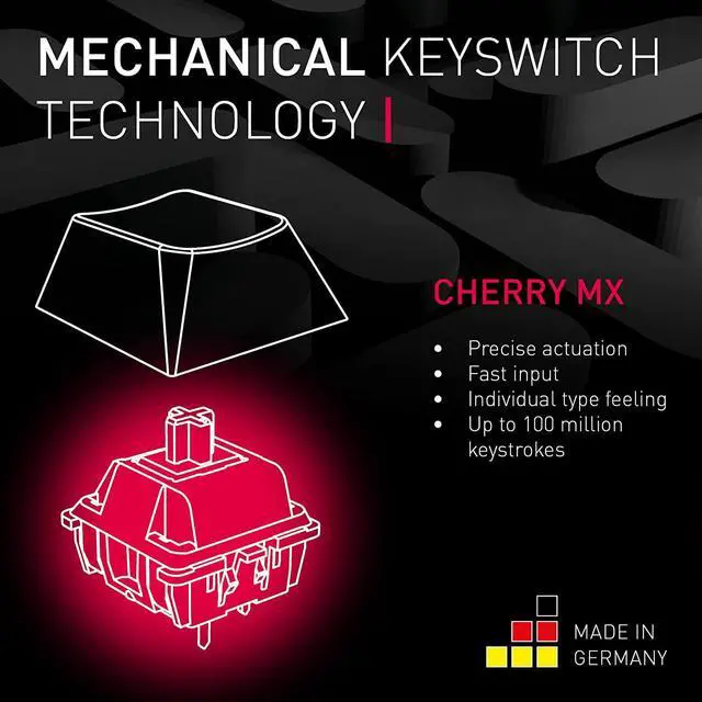 Alt view image 2 of 6 - Cherry MX 3.0S Wireless Mechanical Gaming Keyboard Built-in aluminum housing for gamers with MX coffee or red gears. RGB backlit color display over 16m
