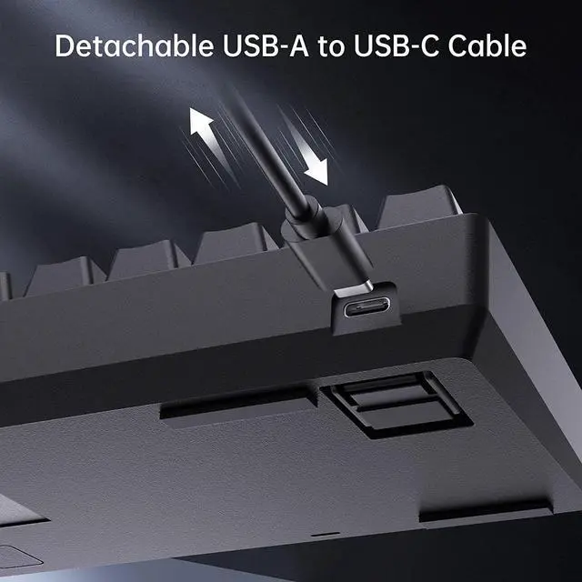 Alt view image 7 of 7 - DIERYA DK61E Mechanical Gaming Keyboard, 60% Percent w/Hot-swappable PBT Keycap, Full Keys Programmable, N-Key Rollover, RGB Backlit, USB-C, Ultra-Compact Mini Wired Keyboard w/Blue Switch