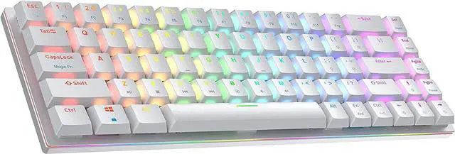 Main image of Ranked G65 Guardian 65% | Full Aluminum Frame | Ultra Slim Hot Swappable Mechanical Gaming Keyboard | 68 Keys Multi Color RGB LED Backlit for PC/Mac Gamer (White, Gateron Low Profile Blue)