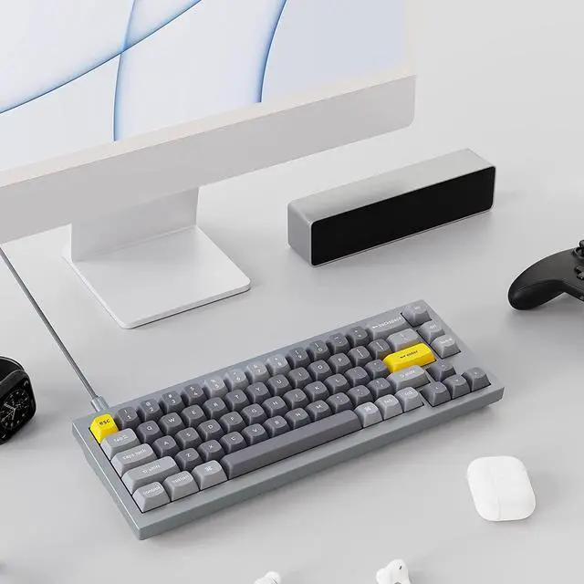 Alt view image 6 of 7 - Keychron Q2 Wired Custom Mechanical Keyboard, QMK/VIA Programmable Macro, Full Aluminum, Hot-Swappable Gateron G Pro Brown Switch, 65% Layout Double Gasket Compatible with Mac and Windows - Grey