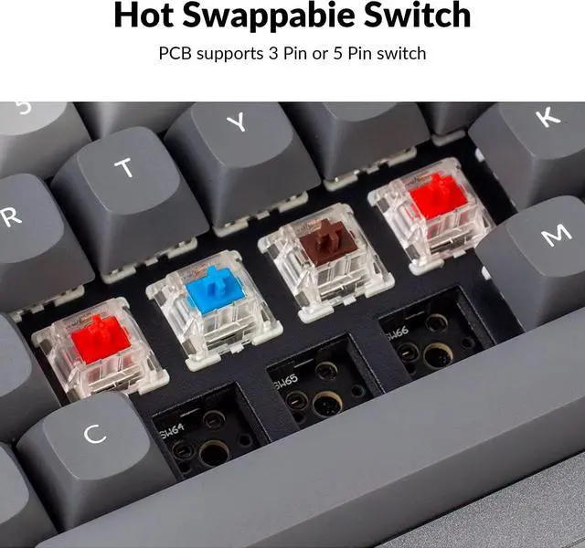 Alt view image 7 of 7 - Keychron Q2 Wired Custom Mechanical Keyboard, QMK/VIA Programmable Macro, Full Aluminum, Hot-Swappable Gateron G Pro Brown Switch, 65% Layout Double Gasket Compatible with Mac and Windows - Grey