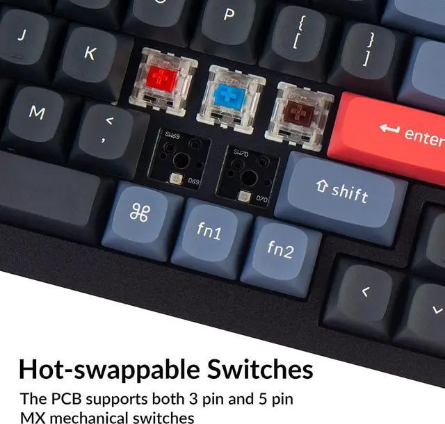 Alt view image 4 of 7 - Keychron Q2 Wired Custom Mechanical Keyboard, QMK/VIA Programmable Macro, Full Aluminum, Hot-Swappable Gateron G Pro Brown Switch, 65% Layout Double Gasket Compatible with Mac and Windows - Black
