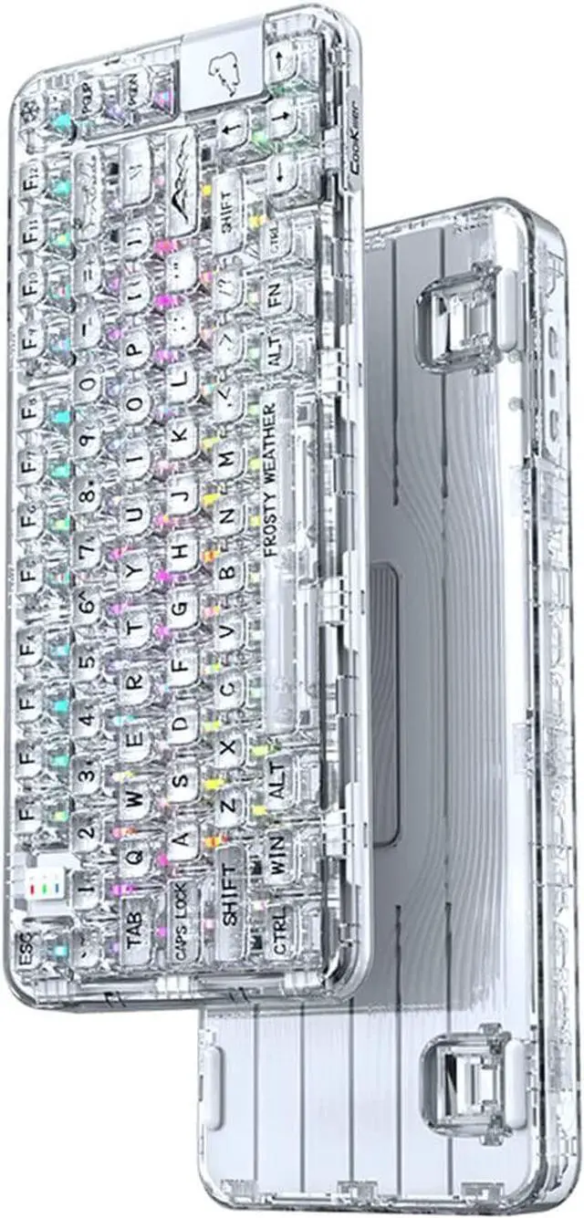 Alt view image 7 of 7 - coolkiller Mechanical Keyboard, Rechargeable Wireless Gaming Keyboard with RGB Backlit, Hot Swappable Keyboard with Gasket Structures for Windows/Mac, 75% Design, CK75 (White, Ice Switches)