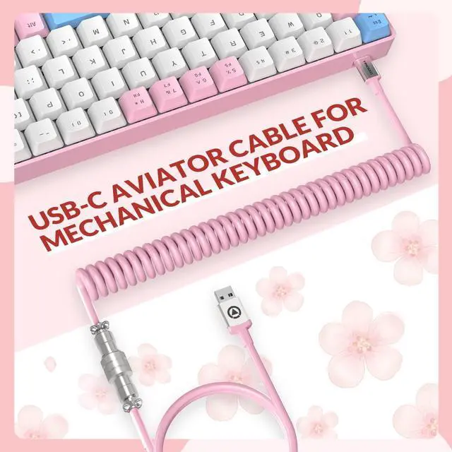 Alt view image 5 of 7 - T8 60% Gaming Keyboard,68 Keys Compact Mini Wired Mechanical Keyboard with 18 Chroma RGB Backlit,Blue Switch,USB C Coiled Keyboard Cable,for PC,Laptop,Mac,PS4,Xbox-Pink