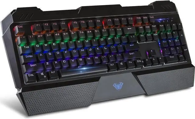 Main image of Beastron RGB LED Backlit Mechanical Wired Gaming Keyboard with Blue Switches, Adjustable Backlit Effects, Compatible with PC and Mac