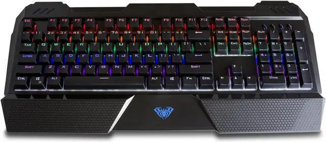 Alt view image 2 of 7 - Beastron RGB LED Backlit Mechanical Wired Gaming Keyboard with Blue Switches, Adjustable Backlit Effects, Compatible with PC and Mac