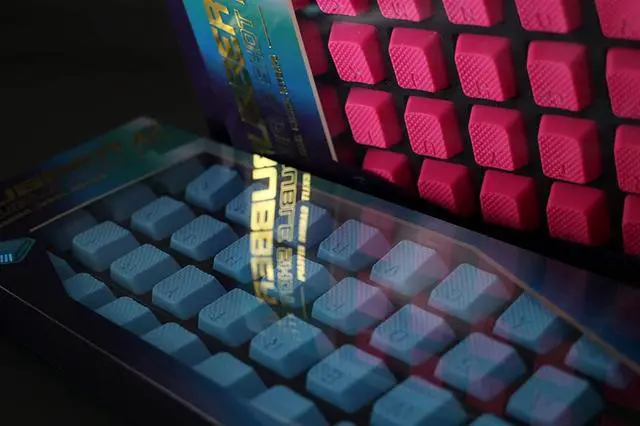 Alt view image 6 of 6 - TAI-HAO 42 Rubber Gaming Keycaps Compatible with All MX Types Keyboards - Neon Blue