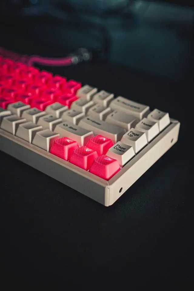 Alt view image 4 of 6 - TAI-HAO 42 Rubber Gaming Keycaps Compatible with All MX Types Keyboards - Neon Pink