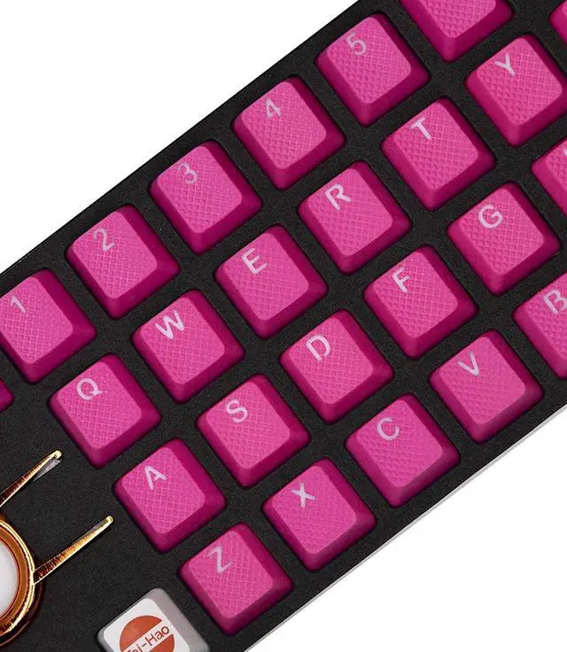 Alt view image 3 of 6 - TAI-HAO 42 Rubber Gaming Keycaps Compatible with All MX Types Keyboards - Neon Pink