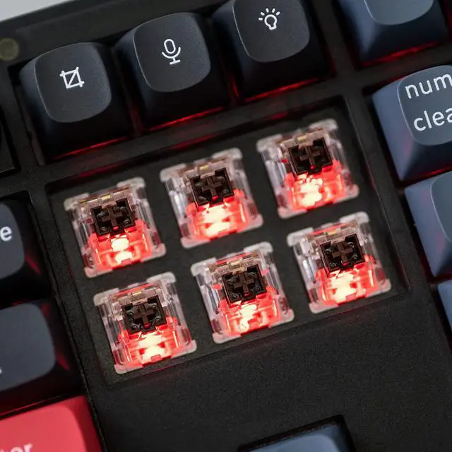 Alt view image 5 of 7 - Keychron V6 Wired Custom Mechanical Keyboard Knob Version, Full-Size QMK/VIA Programmable with Hot-swappable Keychron K Pro Brown Switch Compatible with Mac Windows Linux (Frosted Black-Translucent)