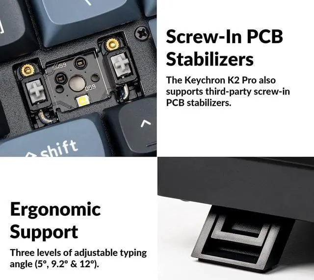 Alt view image 5 of 7 - Keychron K2 Pro QMK/VIA Wireless Mechanical Keyboard, Hot-Swappable K Pro Brown Switch with 75% Layout Custom Programmable Macro, RGB Backlight, PBT Keycaps Wired Keyboard for Mac Windows Linux