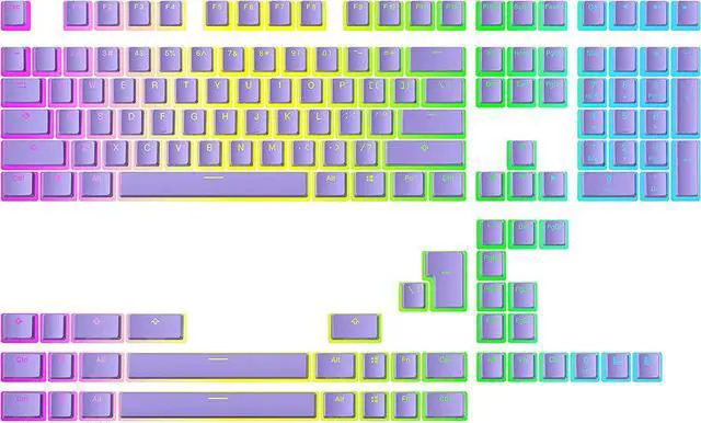 Main image of Ranked Pudding v2 PBT Keycaps | 145 Double Shot Translucent ANSI US & ISO Layout | OEM Profile for Full Size, TKL, 75%, 65% and 60% RGB Mechanical Gaming Keyboard (Lavender)