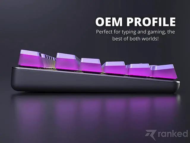 Alt view image 6 of 7 - Ranked Pudding v2 PBT Keycaps | 145 Double Shot Translucent ANSI US & ISO Layout | OEM Profile for Full Size, TKL, 75%, 65% and 60% RGB Mechanical Gaming Keyboard (Lavender)