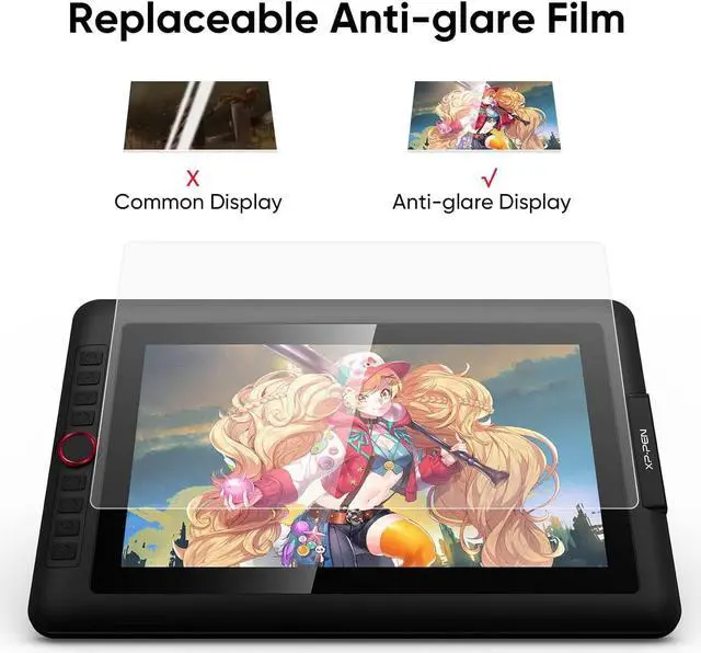 Alt view image 7 of 7 - Drawing Tablet with Screen Full-Laminated Graphics Drawing Monitor Artist13.3 Pro Graphics Tablet with Adjustable Stand and 8 Shortcut Keys (8192 Levels Pen Pressure, 123% sRGB)