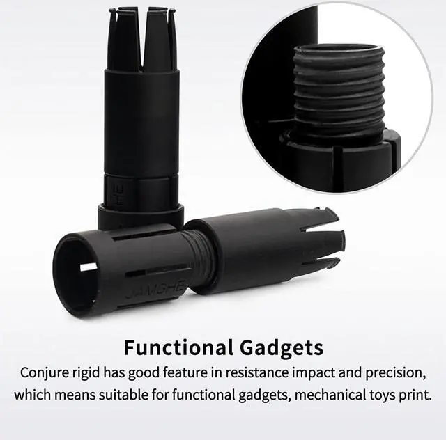 Alt view image 2 of 6 - Chitu Systems Conjure Rigid Resin with Engineering-Like Features for Functional Gadgets Resin Printing,Low Shrinkage for Articulated Figure LCD 3D Printing (Black,1000g)