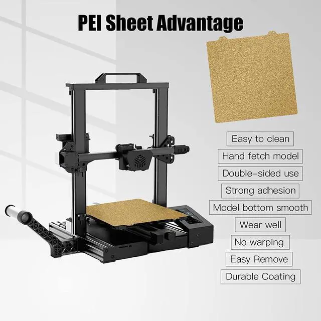 Alt view image 7 of 7 - Double Sided Textured PEI Printing Bed,3D Printer Parts Printing Plate Frosted PEI Surface 235x235mm for Ender 3 V2,Ender 3 Pro,Ender 3,Ender 5 Series,CR20,CP-01(Without Magnetic Bottom Sheet)