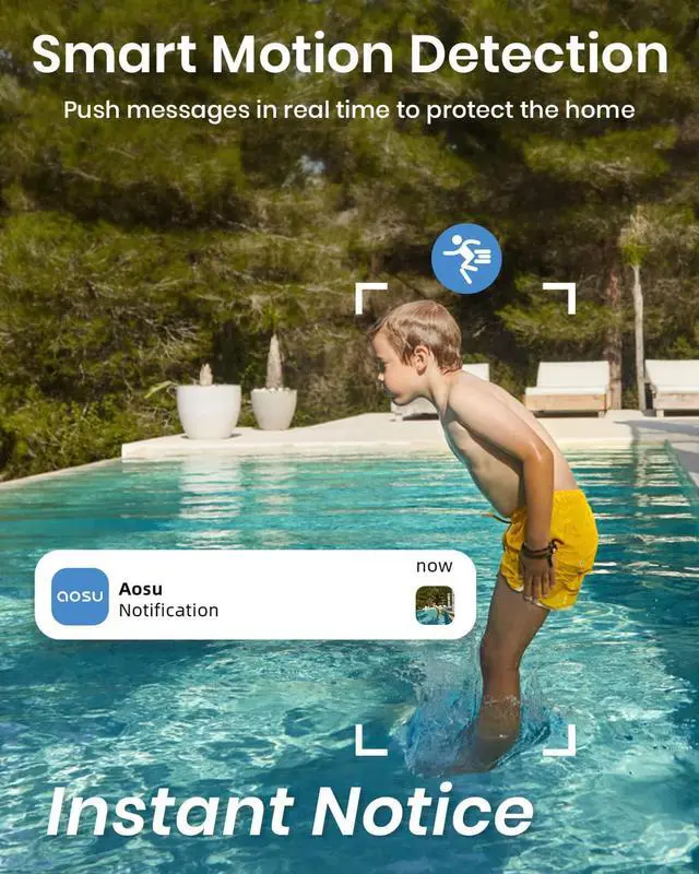 Alt view image 4 of 7 - AOSU 2K Security Cameras Outdoor/Home, 360°Pan-Tilt View Timed Cruise 2.4G WiFi Security Camera with Motion Tracking, Spotlight & Siren, 2-Way Audio, Full Color Night Vision, Waterproof