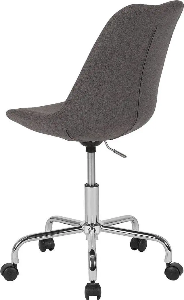 Alt view image 7 of 7 - Flash Furniture Aurora Series Mid-Back Dark Gray Fabric Task Office Chair with Pneumatic Lift and Chrome Base