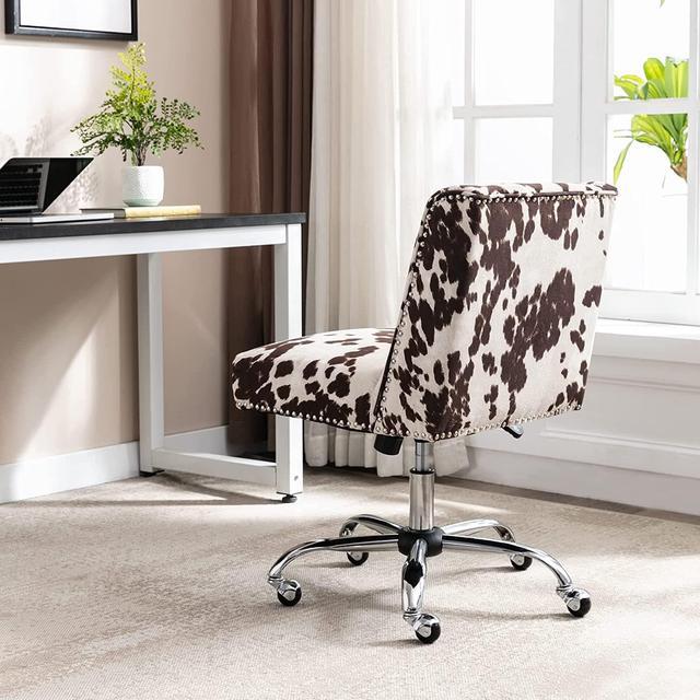 Cow print vanity online chair