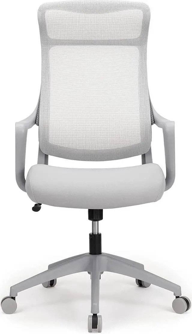Alt view image 2 of 7 - Realspace® Lenzer Mesh High-Back Task Chair, Gray, BIFMA Certified