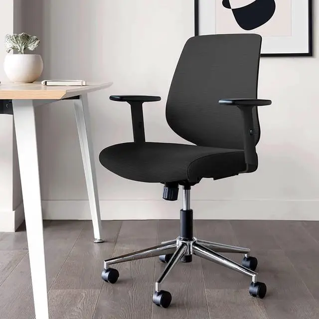 Alt view image 2 of 7 - Branch Daily Chair - Computer Office Chair with Swivel, Lumbar Rest, and Adjustable Armrests - Sustainable, Stylish Mesh, & Adjustable Armrests - Comfortable Seating for Improved Posture - Black