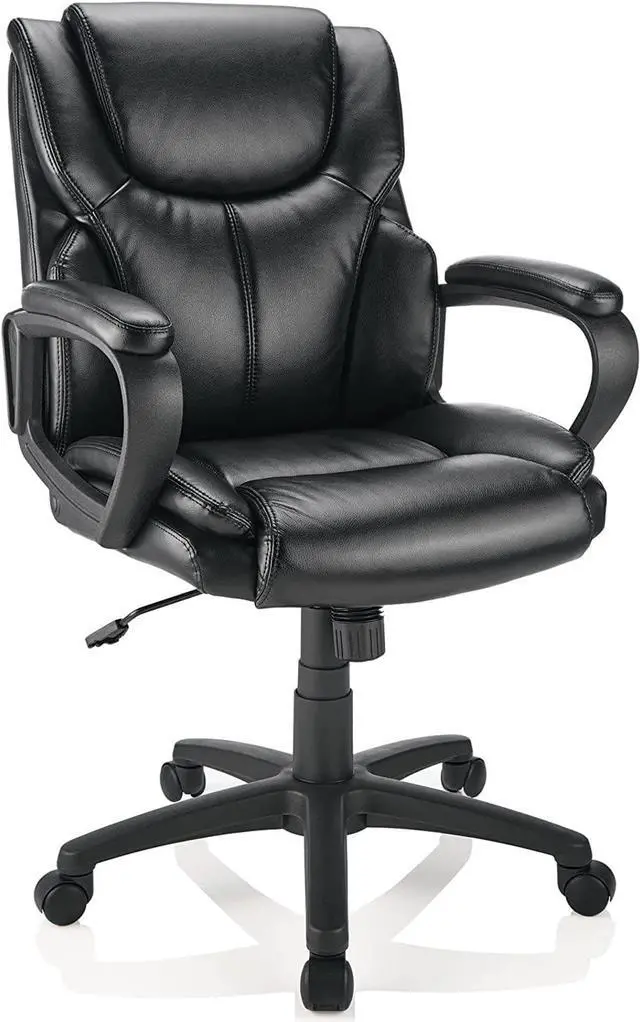 Main image of Brenton Studio® Mayhart Vinyl Mid-Back Chair, Black