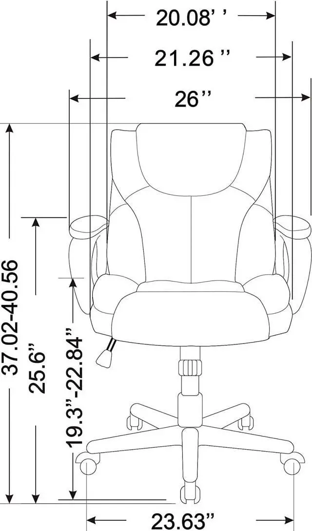 Alt view image 3 of 6 - Brenton Studio® Mayhart Vinyl Mid-Back Chair, Black