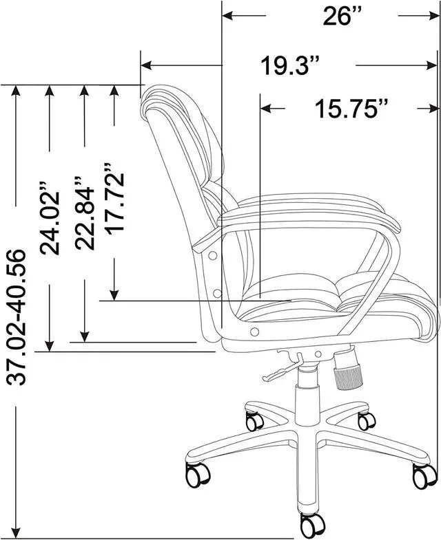 Alt view image 6 of 6 - Brenton Studio® Mayhart Vinyl Mid-Back Chair, Black