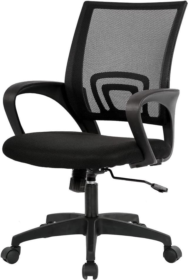 BestOffice Adjustable & Lumbar Support Swivel Gaming Chair, White 