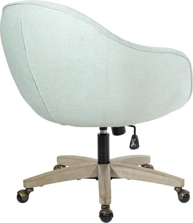 Alt view image 4 of 7 - OSP Home Furnishings Nora Office Chair in Mint Fabric with Grey Brush Wood Base KD