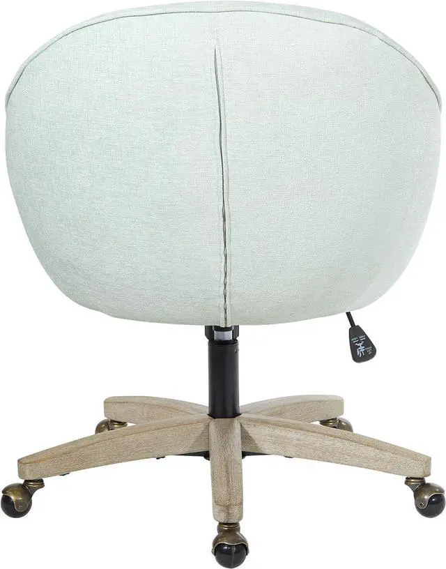 Alt view image 5 of 7 - OSP Home Furnishings Nora Office Chair in Mint Fabric with Grey Brush Wood Base KD