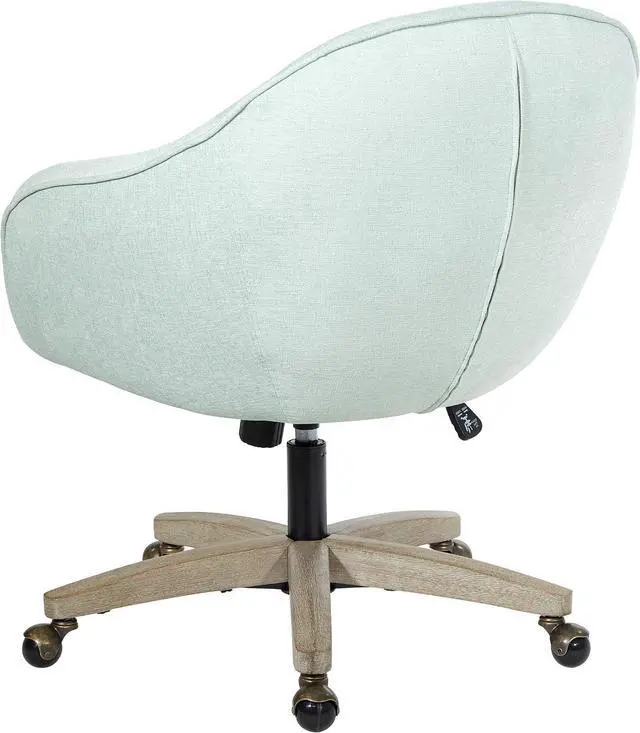 Alt view image 6 of 7 - OSP Home Furnishings Nora Office Chair in Mint Fabric with Grey Brush Wood Base KD