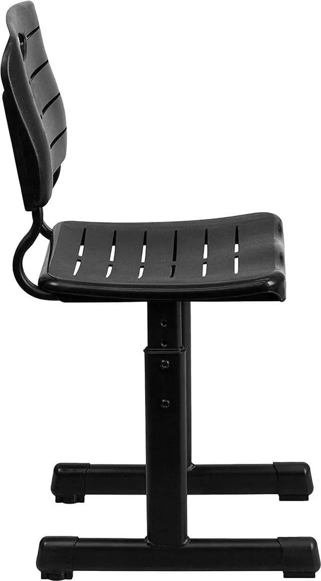 Alt view image 6 of 7 - Flash Furniture Adjustable Height Black Student Chair with Black Pedestal Frame