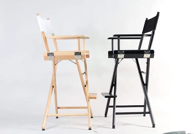 Alt view image 6 of 7 - Filmcraft Professional Grade Tall Director's Chair (30", Black Finish, Black Canvas)